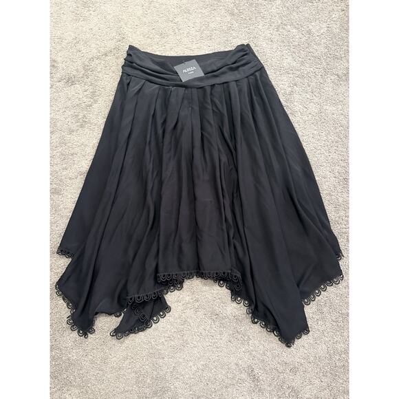 Aleeza Paris Paradise Skirt High Low Asymmetrical Hem Black XL NWT $129 MSRP - Picture 3 of 9